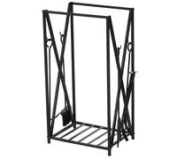 HOMCOM - porte-bûches - Acier - 46x30x76cm - Noir