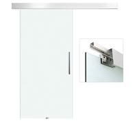 HOMCOM Porte Coulissante en Verre avec Barre de Poignée, Verre Dépoli, Porte Intérieure 102,5 x 205 cm