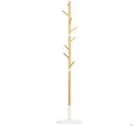 HOMCOM Porte manteau sur pied vestiaire 8 patères meuble d'entrée pour vêtements chapeaux entrée couloir hauteur 175,6 cm en bambou et métal
