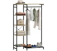 HOMCOM-Porte-manteau-Panneau de particules, métal-100L x 35B x 156H cm-Chêne+Noir