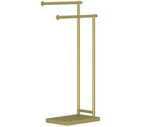HOMCOM Porte-Serviettes 2 Niveaux avec 2 Barres 35,5x20x78 cm Or