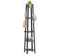 HOMCOM-Portemanteau-Panneau de particules, métal-34,8L x 34,8B x 179H cm-Brun