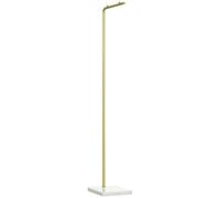 HOMCOM Portemanteau portant à vêtements 1,52 m avec cadre en métal, base en marbre, portemanteau sur pieds pour chapeau, manteaux et sacs, pour entrée, chambre à coucher, couloir, doré et blanc