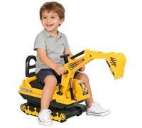 HomCom Porteur enfant Tractopelle 18-48 mois, coffre, klaxon, fonction pivotante, jaune