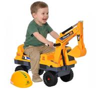 HomCom Porteur enfant Tractopelle 2-3 ans – Pelleteuse articulée, pince, sons et LED – Jaune