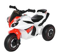 Porteur enfants moto de course effets musicaux et lumineux coffre rangement rouge blanc