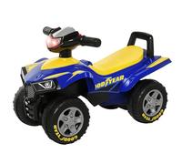 HOMCOM Porteur Enfants Quad 18-36 Mois dim. 60L x 31l x 42H cm Effets Lumineux et sonore Bleu Jaune