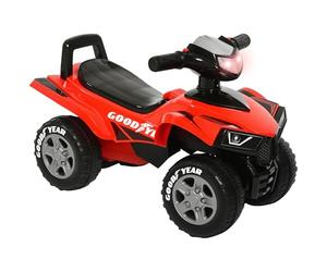 HOMCOM Porteur Enfants Quad 18-36 Mois dim. 60L x 31l x 42H cm Effets Lumineux et sonore Rouge Noir