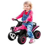 HOMCOM Porteur Enfants Quad 18-36 Mois dim. 67L x 38l x 44H cm Effets Lumineux et sonores Rose Noir Pas ÉLECTRIQUE