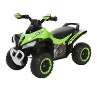 HOMCOM Porteur enfant Quad 18-36 mois avec lumières et sons 67×38×44 cm Vert/Noir sans moteur