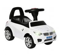 HOMCOM Porteur Enfants Voiture avec Coffre à Jouets 18-36 Mois Blanc | Véhicule à Pousser, Klaxon, Phares et Musique, Développe la Motricité de Votre Enfant
