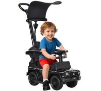Porteur enfants voiture enfant multi-équipée 12-36 mois klaxon marche-pieds, garde-corps et ombrelle noir