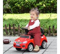 HOMCOM Porteur enfants voiture, véhicule à pousser avec coffre à jouets, klaxon, phares et musique, 63,5 x 28 x 36 cm, rouge