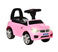 HOMCOM Porteur Enfants Voiture, véhicule à Pousser avec Coffre à Jouets, klaxon, phares et Musique, développe la motricité de Votre Enfant, 18-36 Mois, Rose