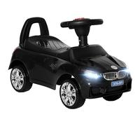 HOMCOM Porteur Enfants Voiture, véhicule à Pousser avec Coffre à Jouets, klaxon, phares et Musique, développe la motricité de Votre Enfant, 18-36 Mois, Noir
