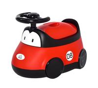 HOMCOM Pot pour bébé de 6 à 36 mois WC apprentissage entraînement portable en forme de voiture avec couvercle et volant Facile à nettoyer Charge 50 kg 40 x 27,5 x 29,1 cm Rouge