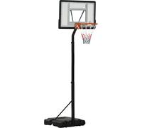 HOMCOM Poteau de basket avec roulettes 210-260 cm réglable en hauteur Panier de basket avec support adapté à l'extérieur et à l'intérieur Acier