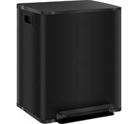HOMCOM Poubelle 2 x 25L Poubelle à pédale Poubelle cosmétique avec couvercle et pédale, poubelle avec seau intérieur, pour salon, bureau, inox, 47,7 x 37,5 x 56 cm