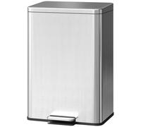 HOMCOM Poubelle 20L à pédale avec couvercle Softclose, Seau intérieur amovible Argent, 34,2 x 30,6 x 44,2 cm