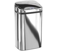 HOMCOM Poubelle 30 L avec capteur, poubelle intelligente à ouverture et fermeture automatiques, poubelle en acier, 33 x 25 x 57,5 cm, argent