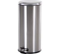 HOMCOM Poubelle 30L Poubelle à pédale en inox, poubelle avec seau intérieur, poubelle avec couvercle et pédale, pour salon, bureau, Ø29,2 x 62,5 cm