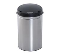 HOMCOM Poubelle à capteur automatique en inox Poubelle à capteur IR avec/sans seau intérieur rond 30 L