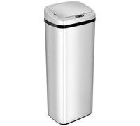 HOMCOM Poubelle à capteur de mouvement, ouverture automatique, 50 L, en acier inoxydable, argent