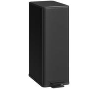 HOMCOM Poubelle à pédale - 20 l - Avec couvercle à fermeture douce et pédale - En acier inoxydable - Pour salle de bain, chambre à coucher ou salon - Noir - 21,5 x 37,2 x 57 cm