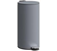 HOMCOM Poubelle à pédale de 30 l avec couvercle à fermeture douce et pédale - Poubelle avec seau intérieur amovible - En métal - Gris foncé - 36 x 30 x 60,5 cm