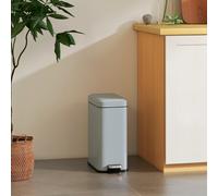 HOMCOM Poubelle à Pédale de Salle de Bain Design Couvercle Silencieux Capacité 5 Litres 29 2 x 14 x 32 cm Gris aosom france