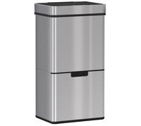 HOMCOM - Poubelle - Acier - 42x30x81cm - Argent