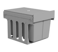 HOMCOM Poubelle Amovible sous-évier avec 2 Conteneurs Capacité Totale 30 L (15 L x2) Fixation Inférieure Gris clair