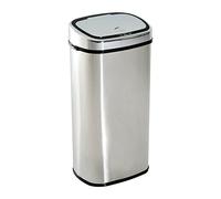 HOMCOM Poubelle automatique 41L x 30l x 78H cm capacité 68 L acier inoxydable brossé