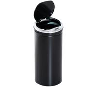 HOMCOM Poubelle automatique 42L, poubelle de cuisine en acier galvanisé à capteur de mouvement et bac interne amovible, noir