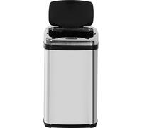 HOMCOM Poubelle automatique en inox avec capteur IR avec/sans seau intérieur rond carré (30L/carré)