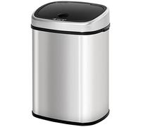 HOMCOM Poubelle automatique Poubelle de cuisine avec capteur infrarouge 48L argent L40,5 x l29,5 x H57 cm