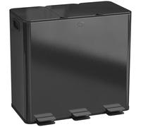 HOMCOM Poubelle Cuisine 3 x 20L Tri Sélectif 3 Compartiments Noir