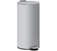 HOMCOM Poubelle cuisine 30L, poubelle à pédale en métal avec seau intérieur amovible, couvercle à fermeture douce et maintien en ouverture, pour cuisine, bureau, maison, gris clair