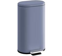 HOMCOM Poubelle cuisine 30L, poubelle à pédale rectangulaire avec seau intérieur amovible, couvercle à fermeture douce 90° et maintien en ouverture, anti-traces, pour bureau et maison, gris