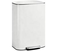 HOMCOM Poubelle Cuisine 50L à Pédale Seau Intérieur Amovible Poignées Crème | Acier Inoxydable, Couvercle à Fermeture Douce, Maintien en Ouverture, Filtre Anti-Odeurs, Anti-Traces