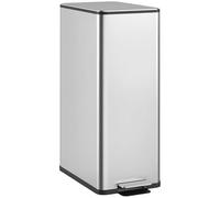 HOMCOM Poubelle de cuisine 20L poubelle à pédale en acier inoxydable avec couvercle à fermeture douce, compacte avec seau intérieur amovible, 21,5L x 37,2l x 57H cm