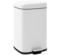 Poubelle de cuisine 20L - HOMCOM- avec couvercle à fermeture douce et pédale - seau intérieur amovible - 28L x 35l x 45H cm blanc