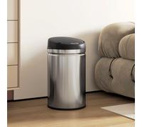 HOMCOM Poubelle de Cuisine Automatique 30 L Capteur Infrarouge Fermeture Automatique Anti-Empreintes Acier Inoxydable Argent