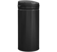 HOMCOM Poubelle de cuisine automatique 42L en acier inoxydable, couvercle à fermeture en douceur, poubelle à capteur de mouvement sans contact, résistant aux empreintes digitales, noir