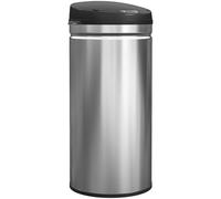 HOMCOM Poubelle de cuisine automatique 42L en acier inoxydable, couvercle à fermeture en douceur, poubelle à capteur de mouvement sans contact, résistant aux empreintes digitales, argent