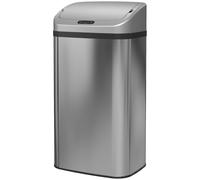 HOMCOM Poubelle de cuisine automatique 48L en acier inoxydable, couvercle à fermeture en douceur, 33x25x69cm, argent