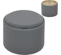 HOMCOM Pouf avec espace de rangement Tabouret avec couvercle, tabouret de pied rond Tabouret rembourré Table basse aspect velours côtelé 56 x 56 x 42 cm Gris