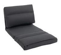HOMCOM Pouf avec fonction lit, dossier inclinable, pliable, jusqu'à 120kg, 70 x 72 x 56 cm, Gris foncé