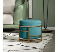HOMCOM Pouf Coffre Rond en Velours avec Espace de 24L et Couvercle Amovible, Ø42x39 cm, Vert