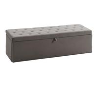 HOMCOM Pouf de rangement, banc de rangement, 141 L, 137 x 41 x 42 cm, tapissé en velours, coffre de rangement, charge 240 kg, tabouret pour salon, chambre, entrée, gris